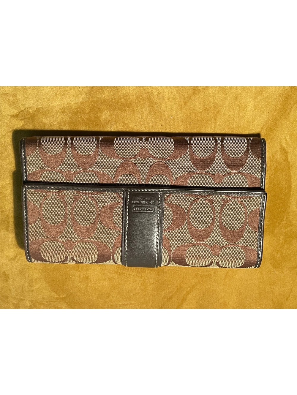 Coach Signature C Jacquard Checkbook Wallet